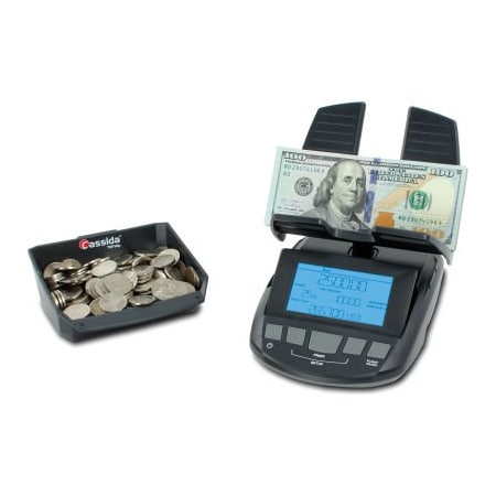 Cassida Cassida TillTally Cash & Coin Currency Counting Scale S-TT - LCD Display - 200 Bill Capacity, Gray S-TT